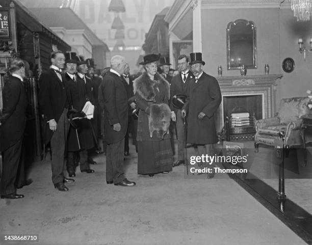 British Royals George V and Mary of Teck attend the Ideal Home Exhibition , held at Olympia in Kensington, London, England, 17th February 1920.