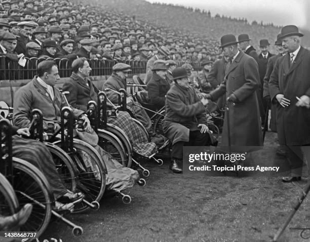 British Royals George V meeting disabled fans ahead of the FA Cup third round match between Chelsea and Leicester City, at Stamford Bridge in London,...