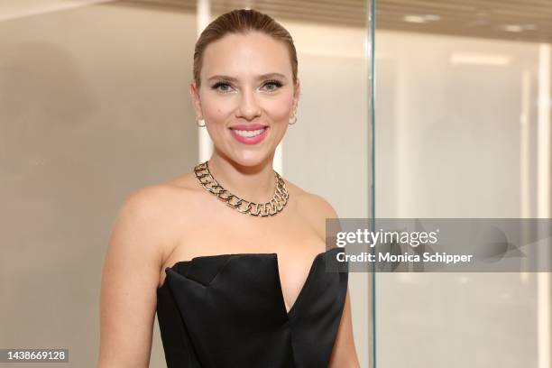 Scarlett Johansson attends an event hosted by David Yurman in support of Lower Eastside Girls Club at David Yurman 57th St on November 02, 2022 in...