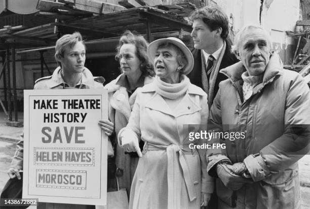American actor Richard Thomas, American actress Beatrice Straight , American actress Celeste Holm , American actor Christopher Reeve , and American...