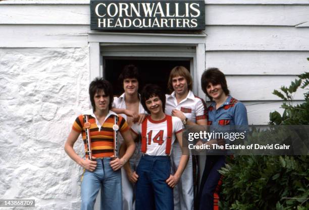 Pop group The Bay City Rollers pose for a portrait in June 1976 in Connecticut.