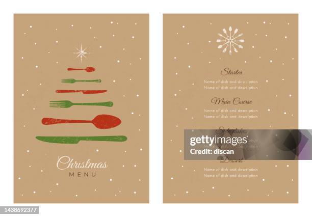 christmas menu template on kraft paper. - 餐牌 幅插畫檔、美工圖案、卡��通及圖標