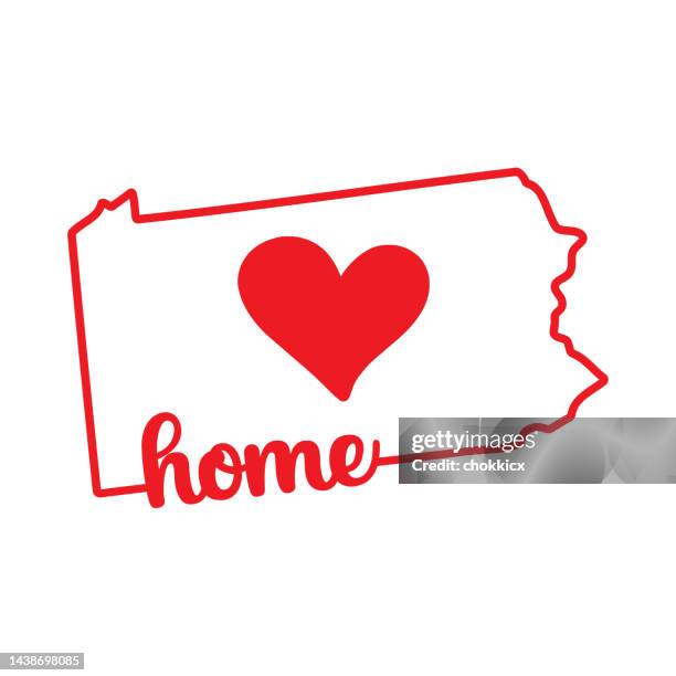 love home state pennsylvania - line frame border stock illustrations