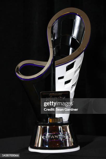 Detail view of the 2022 NASCAR Xfinity Series Championship trophy during the NASCAR Championship 4 Media Day at Phoenix Raceway on NOVEMBER 03, 2022...