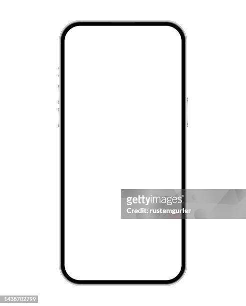 smartphone-vektor-mockup auf weißem hintergrund - figur stock-grafiken, -clipart, -cartoons und -symbole