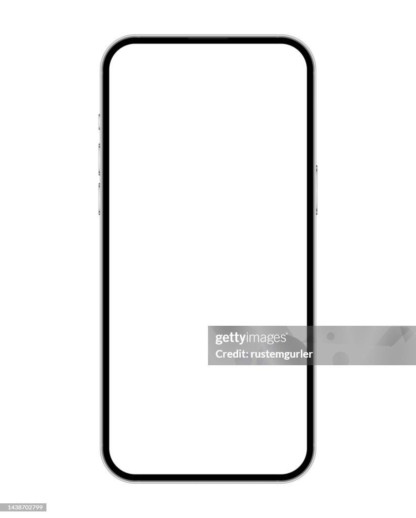 白い背景にスマートフォンのベクター画像モックアップ