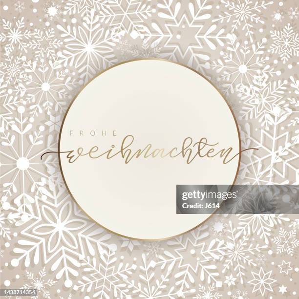 christmas greeting over a beautiful snowflake background - holidays different languages stock illustrations