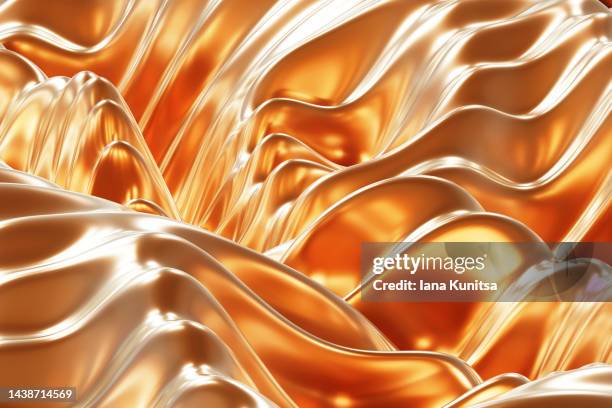 beautiful futuristic gold background. 3d pattern. - oil splashing stock pictures, royalty-free photos & images