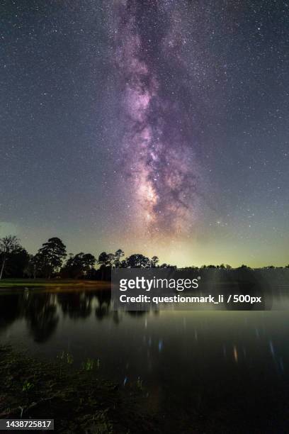scenic view of lake against sky at night,houston,texas,united states,usa - houston texas night stock pictures, royalty-free photos & images