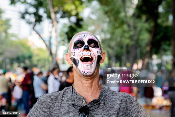 visage peint - dia de los muertos face paint images photos et images de collection