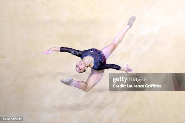Martina Maggio of Italy competes on the Floor Exercise during Women's All-Around Final on day six of the 2022 Gymnastics World Championships at M&S...