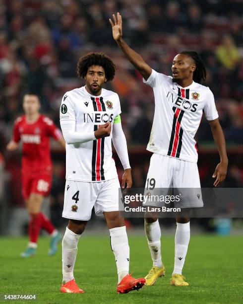 Dante of OGC Nice reacts during the UEFA Europa Conference League group E match between 1. FC Köln and OGC Nice at RheinEnergieStadion on November...