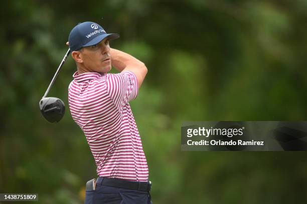 Billy Horschel of United States plays a shot on the 7th hole during the first round of the World Wide Technology Championship at Club de Gold El...