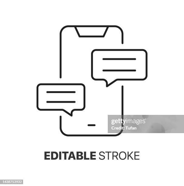 talking chatting icon and logo. mobile speech bubble, message, sms, chat and meeting vector - speech language pathologist stock illustrations