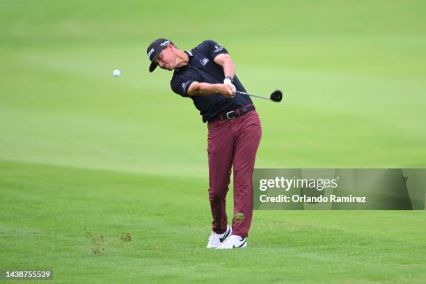 Max McGreevy of United States plays a shot on the 7th hole during the first round of the World Wide Technology Championship at Club de Gold El...