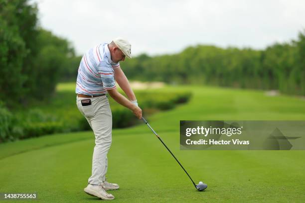 Carson Young of United States plays his shot from the 5th tee plays his shot from the 5th tee during the first round of the World Wide Technology...