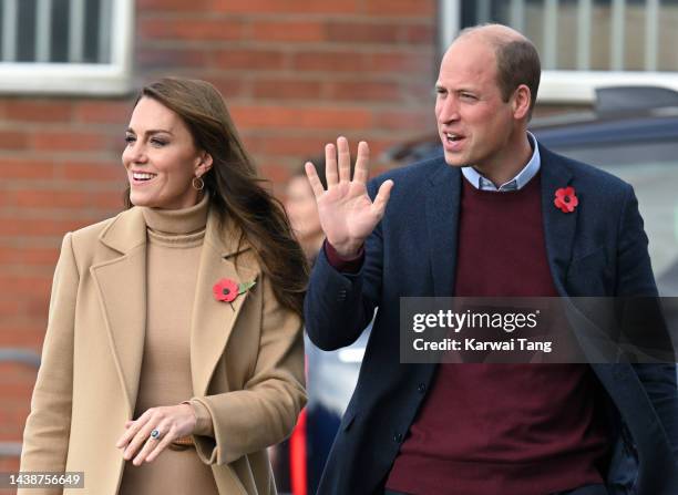 Prince William, Prince of Wales and Catherine, Princess of Wales visit "The Street" during their official visit to Scarborough on November 03, 2022...