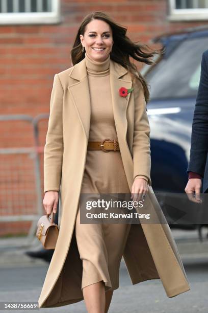 Catherine, Princess of Wales visits "The Street" with Prince William, Prince of Wales during their official visit to Scarborough on November 03, 2022...