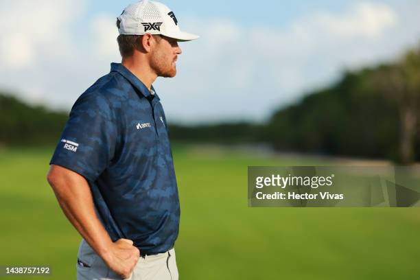 Kyle Westmoreland of United States looks on on the 5th hole during the first round of the World Wide Technology Championship at Club de Gold El...