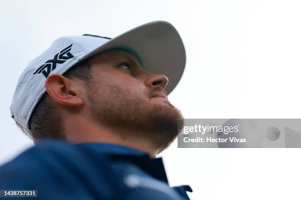 Kyle Westmoreland of United States looks on on the 5th hole during the first round of the World Wide Technology Championship at Club de Gold El...