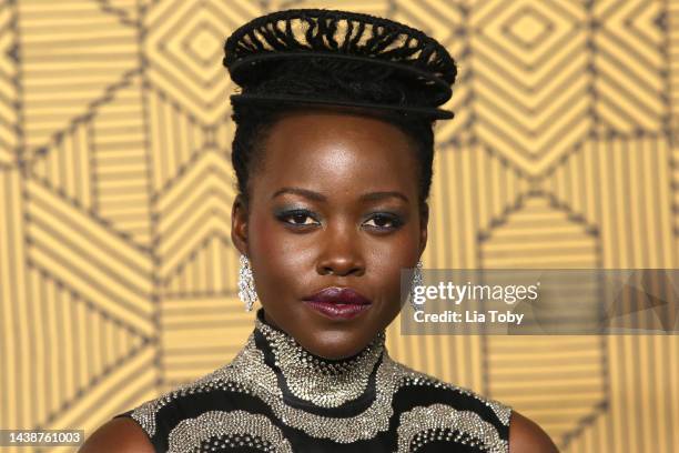 Lupita Nyong’o attends the "Black Panther: Wakanda Forever" European Premiere at Cineworld Leicester Square on November 03, 2022 in London, England