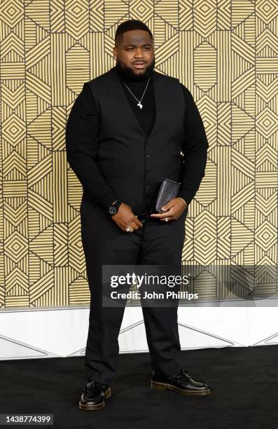 Bash The Entertainer attends the "Black Panther: Wakanda Forever" European Premiere at Cineworld Leicester Square on November 03, 2022 in London,...