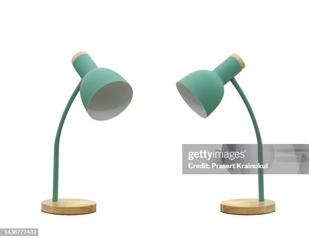 vintage green table lamp. clipping path - decoración objeto fotografías e imágenes de stock