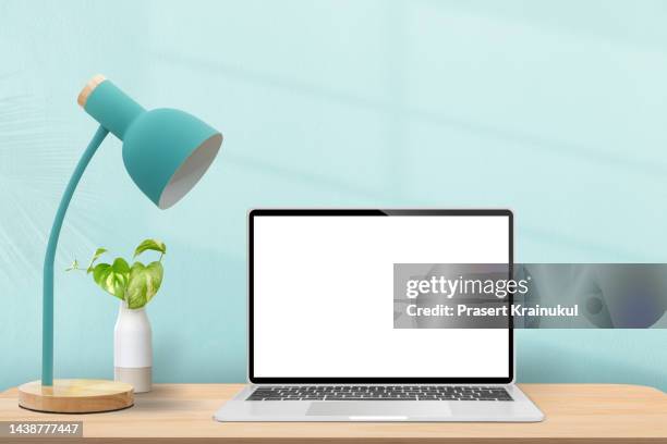 workplace background for the site. - desk lamp stockfoto's en -beelden