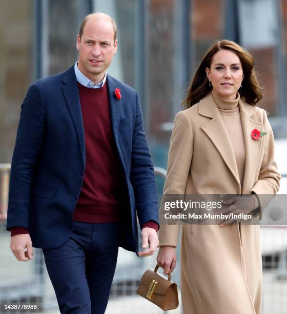 Prince William, Prince of Wales and Catherine, Princess of Wales visit 'The Street' community hub during an official visit to Scarborough on November...