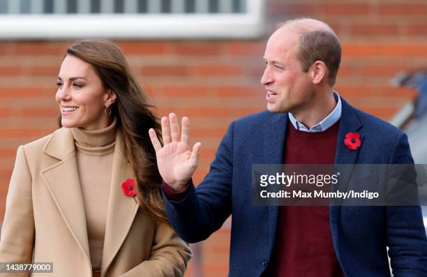 Catherine, Princess of Wales and Prince William, Prince of Wales visit 'The Street' community hub during an official visit to Scarborough on November...