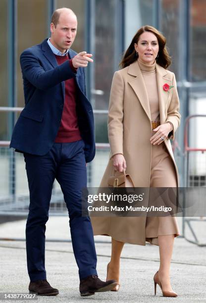 Prince William, Prince of Wales and Catherine, Princess of Wales visit 'The Street' community hub during an official visit to Scarborough on November...
