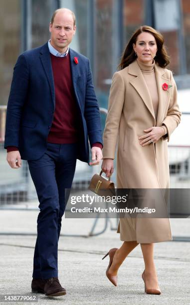 Prince William, Prince of Wales and Catherine, Princess of Wales visit 'The Street' community hub during an official visit to Scarborough on November...
