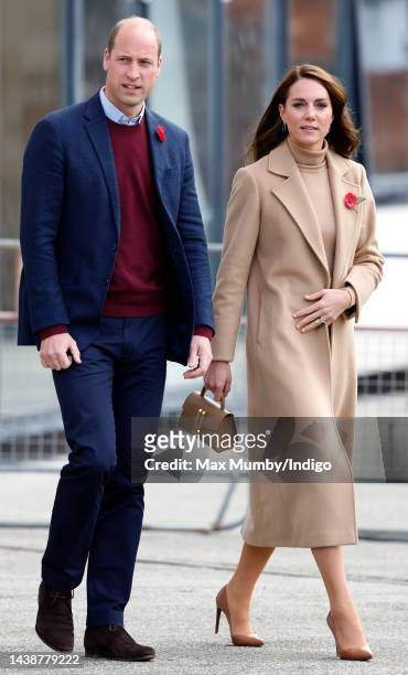 Prince William, Prince of Wales and Catherine, Princess of Wales visit 'The Street' community hub during an official visit to Scarborough on November...