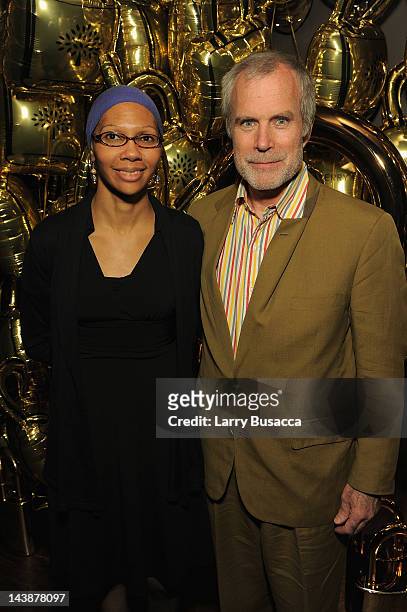 Juanita Ahearn and John Ahearn attend a dinner in honour of Frieze Project Artists hosted by Frieze Art Inc and Mulberry at Crown on May 4, 2012 in...