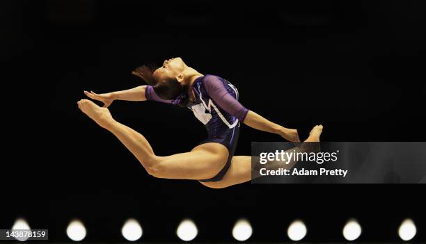 Rie Tanaka of Japan performs her floor routine during day two of the Artistic Gymnastics NHK Trophy at Yoyogi National Gymnasium on May 5, 2012 in...