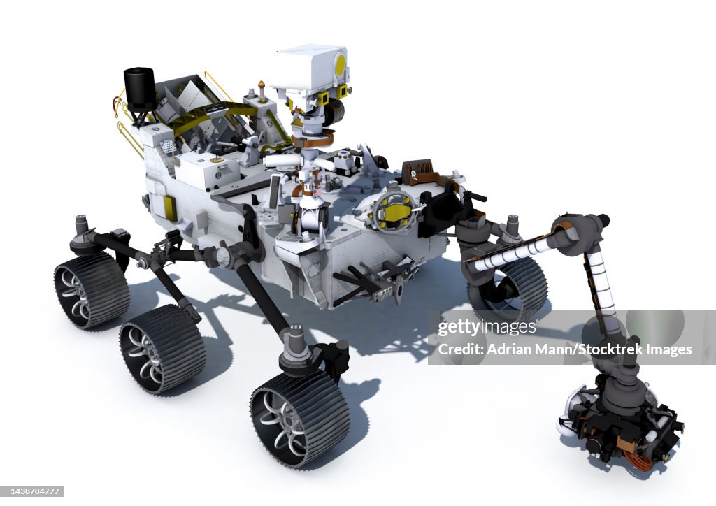 Mars Rover Mark Roper Perseverance Mars Rover On White Background High-Res Vector Graphic ...