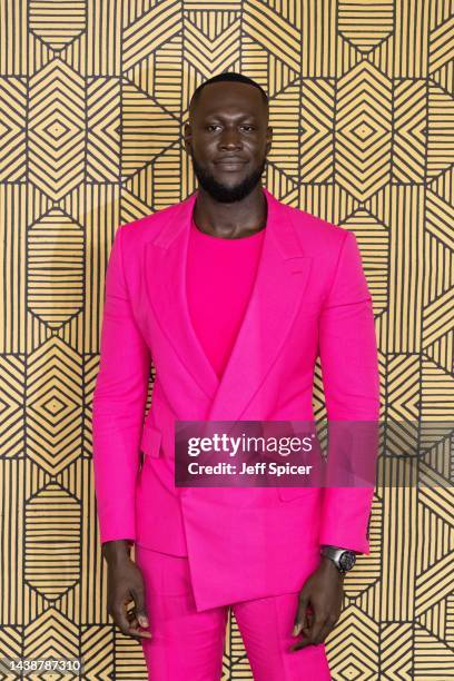 Stormzy attends the "Black Panther: Wakanda Forever" European Premiere at Cineworld Leicester Square on November 03, 2022 in London, England.