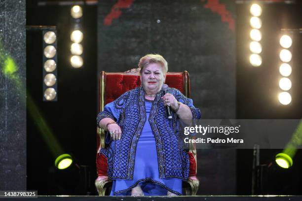 Paquita la del Barrio performs at EstrellaTV's Premios de la Radio at Expo Santa Fe México on November 03, 2022 in Mexico City, Mexico.