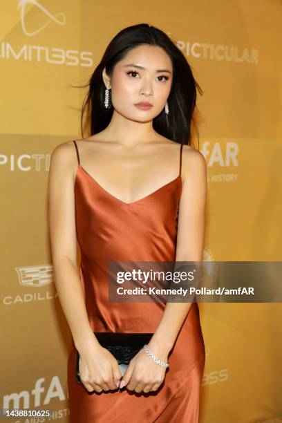 Ashley Liao attends amfAR Gala Los Angeles 2022 at Pacific Design Center on November 03, 2022 in West Hollywood, California.