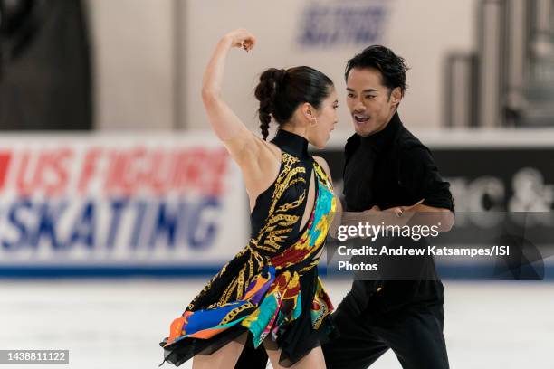 Kana MURAMOTO and Daisuke TAKAHASHI performs during ISU Grand Prix of Figure Skating, 2022 Skate America event at Tenley E. Albright Performance...