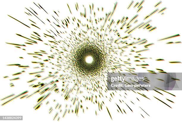 hyperspace speed lines and zoom effect with glitch technique - hyperspace stock illustrations