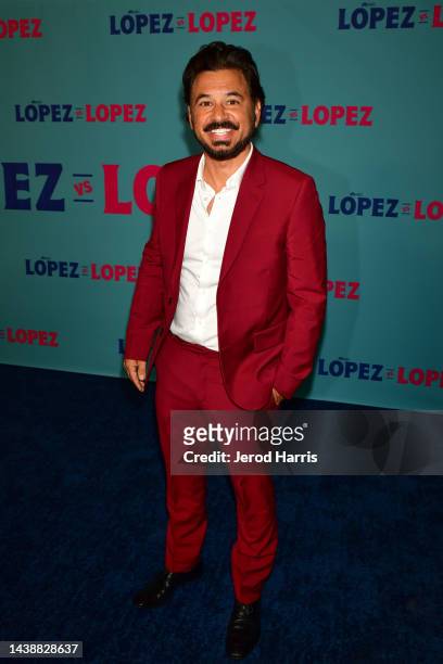 Al Madrigal arrives at the Premiere of NBC's "Lopez Vs. Lopez" at NeueHouse Hollywood on November 03, 2022 in Hollywood, California.