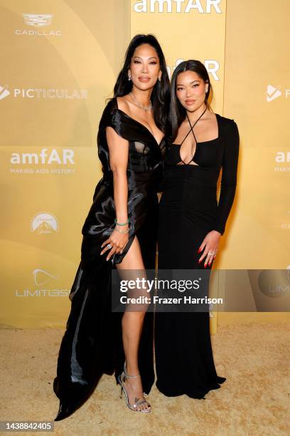 Kimora Lee Simmons and Ming Lee Simmons attend amfAR Gala Los Angeles 2022 at Pacific Design Center on November 03, 2022 in West Hollywood,...