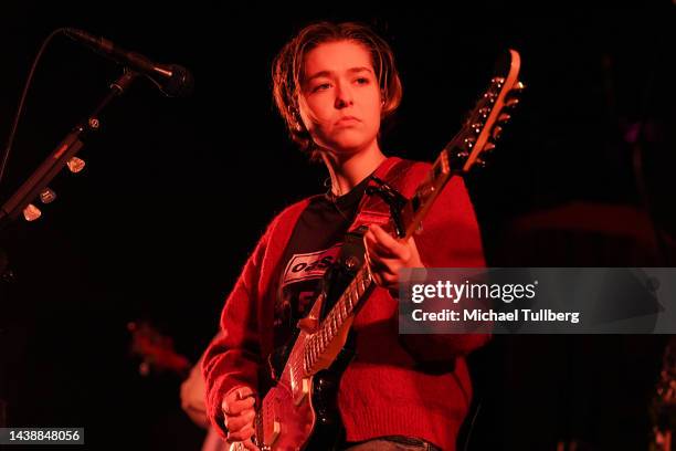 Musician Lindsey Jordan of Snail Mail performs at Hollywood Palladium on November 03, 2022 in Los Angeles, California.