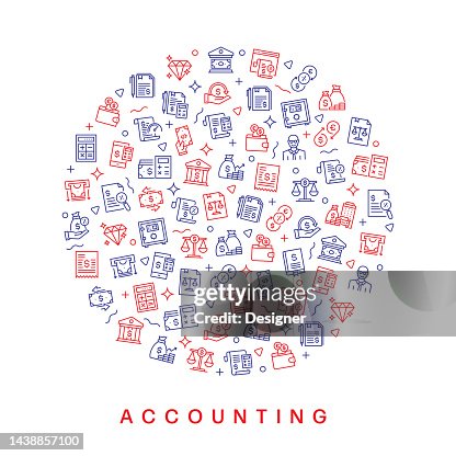 Accounting Pattern Graphics Accounting Related Pattern Design Modern Line Style Design High-Res ...