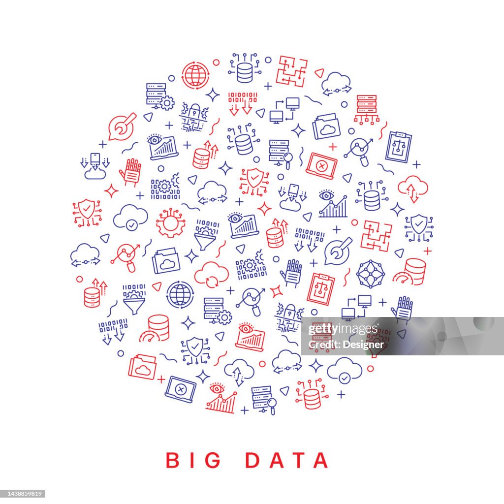 Data Patterns Graphics Design Big Data Related Pattern Design Modern Line Style Design High-Res ...