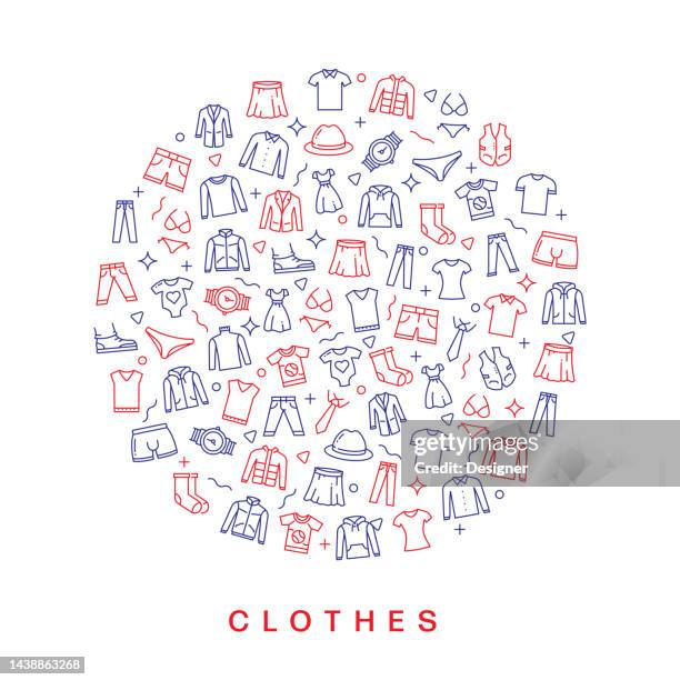 clothes related pattern design. modern line style design - denim pattern stock illustrations