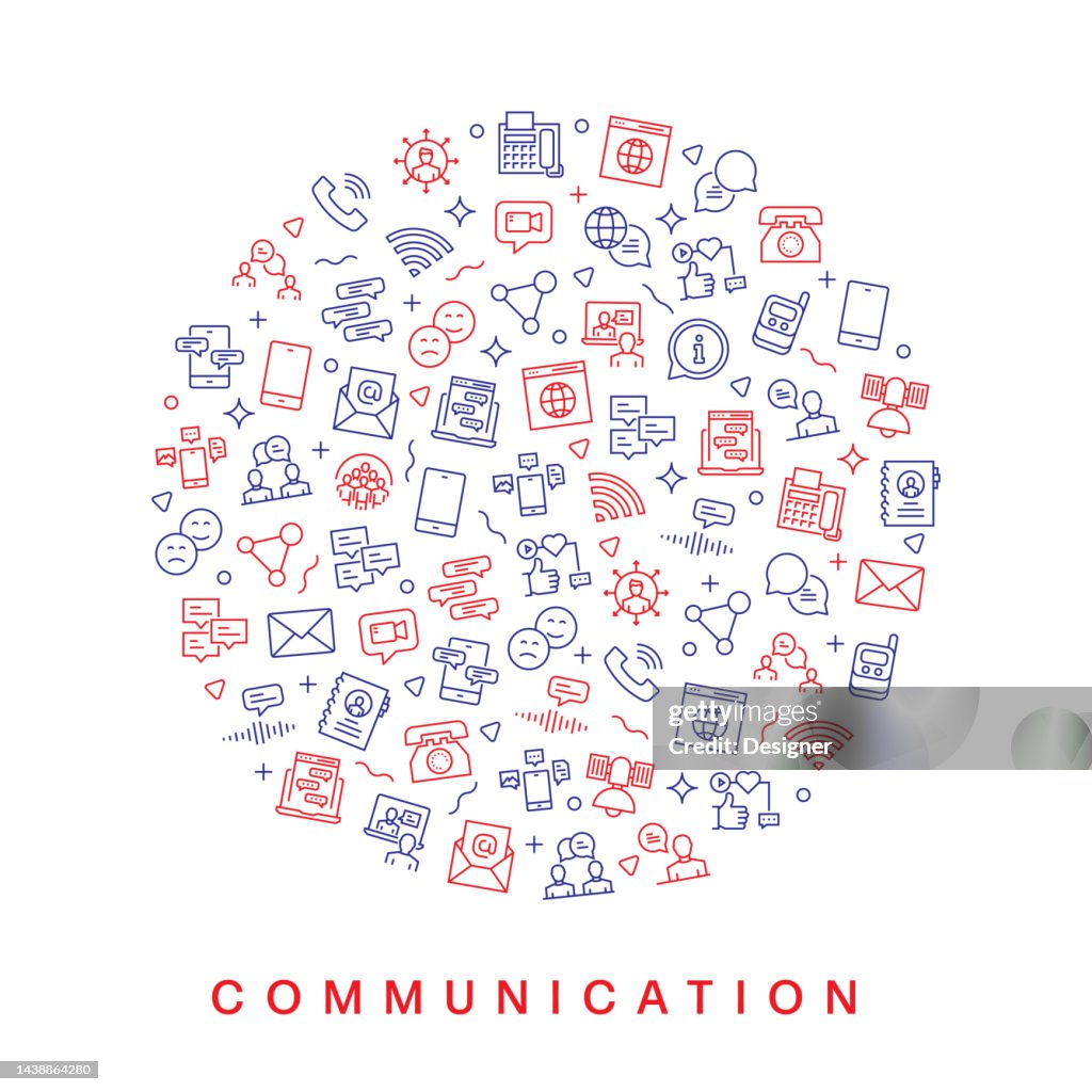 Communication Related Pattern Design Modern Line Style Design High-Res ...