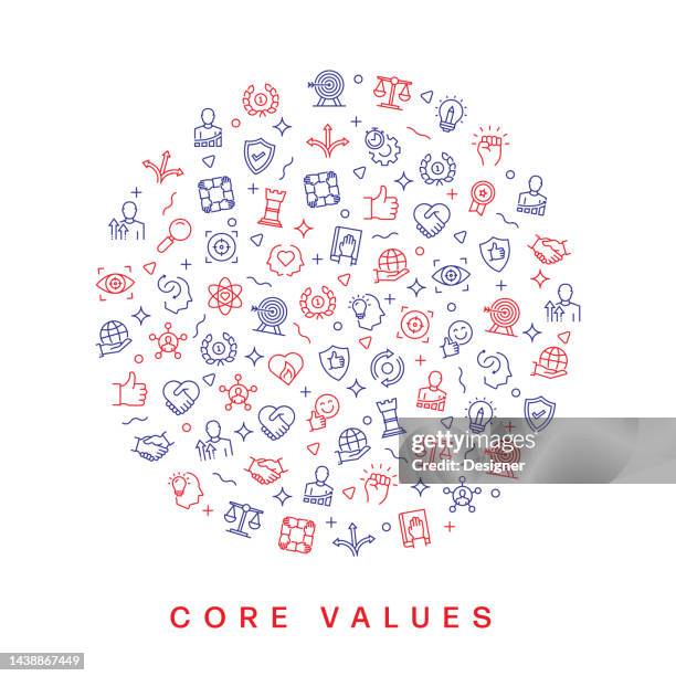 Core Values Related Pattern Design Modern Line Style Design High-Res ...