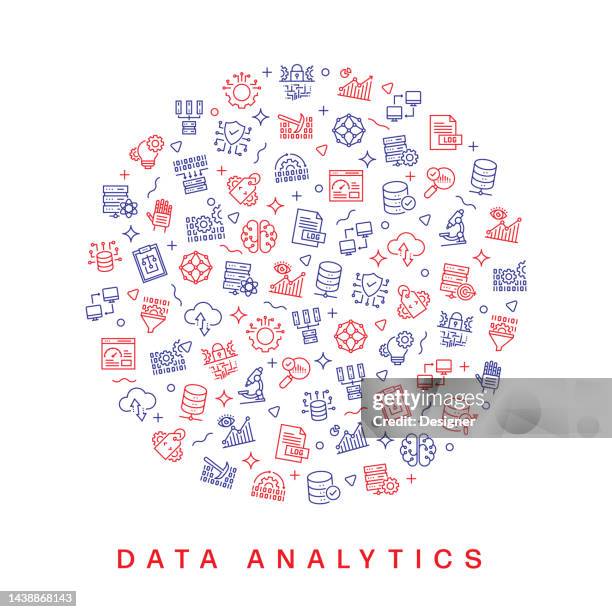 Data Analytics Related Pattern Design Modern Line Style Design High-Res ...